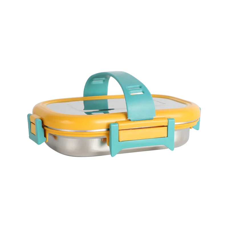 Stainless Steel Bento Lunch Box for Kids Eco Friendly Portion Snack Food Containers Modern Metal Food Pail With Handle
