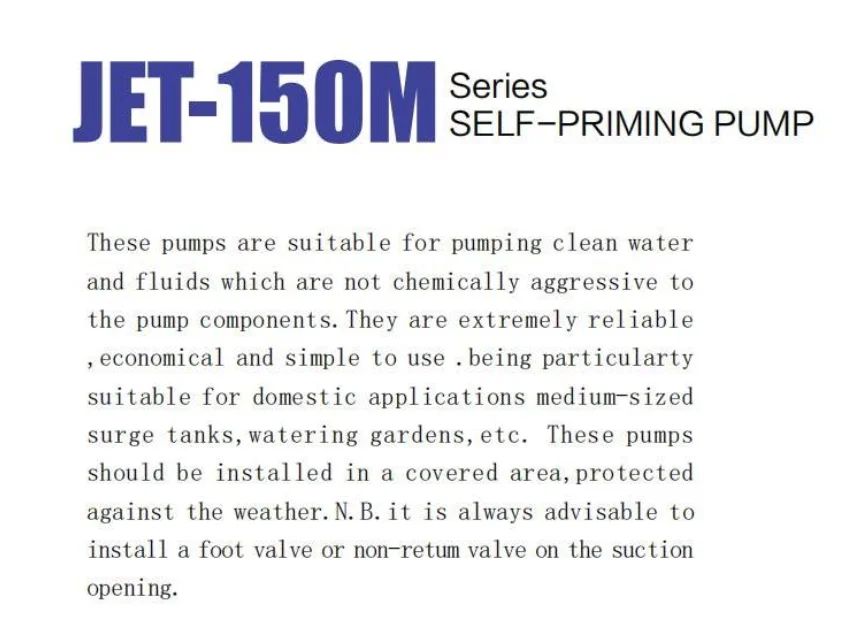 0.75HP Surface Self Priming Water Pump Jet Pump with Cast Iron Pump Body and Brass Impeller