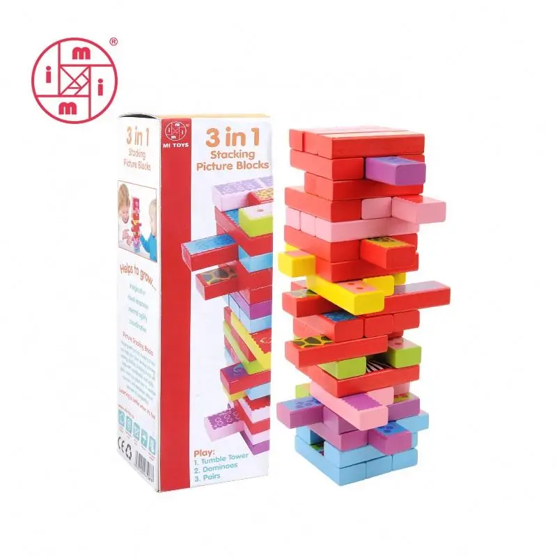 creative wooden building stacking blocks