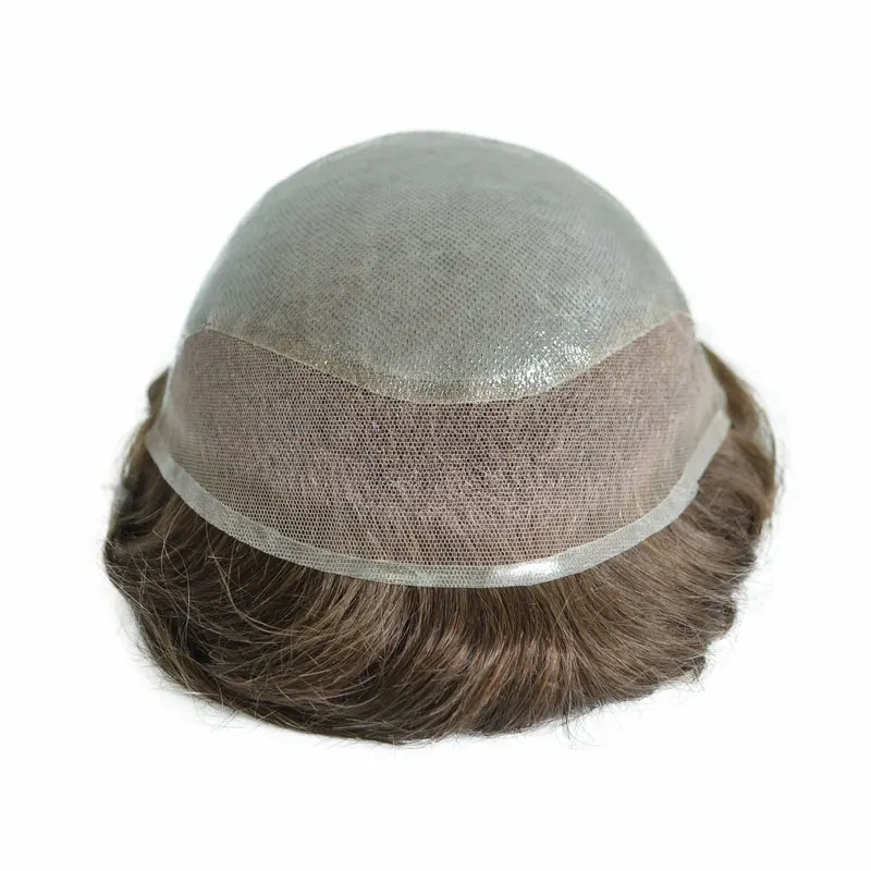 
Высококачественные 100 человеческие волосы, био-кружево, мужской парик из ПУ и кружева, 6 дюймов, 6*8, парик из человеческих волос 