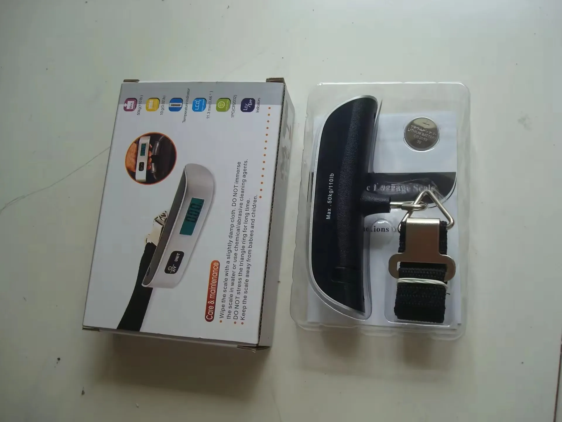 50KG Hand Stainless Steel LCD Display Hanging Suitcase Weighing Portable Travel 50kg Weight Electronic Digital Luggage Scale