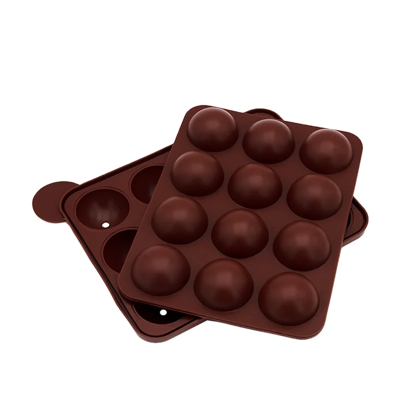 DIY Home Chocolate BonBon Kids Favorite Mold Lollipop Stick Candy Making Tray Rice Ball Ice Burger Spherical 3D Lollipop Mold