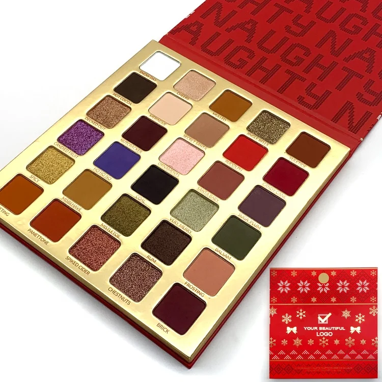 30 color holiday large eyeshadow palette packaging custom high quality eyeshadow palette