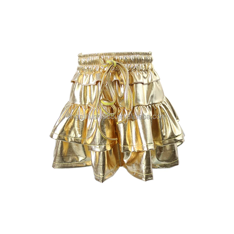 Carnival Children Girls Mini Skirts PU Leather High Quality Skirts with Short Bummies inside for Kids Girls