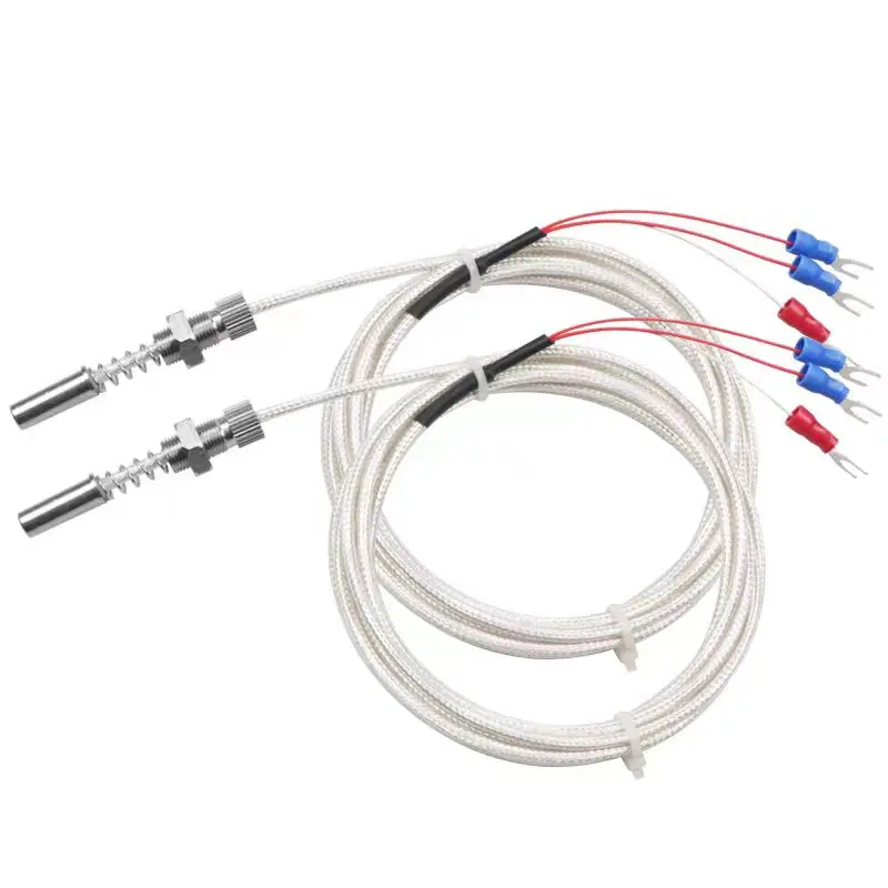 3 wire high temperature probe thread end face resistance platinum thermistor sensor thermo couple pt100