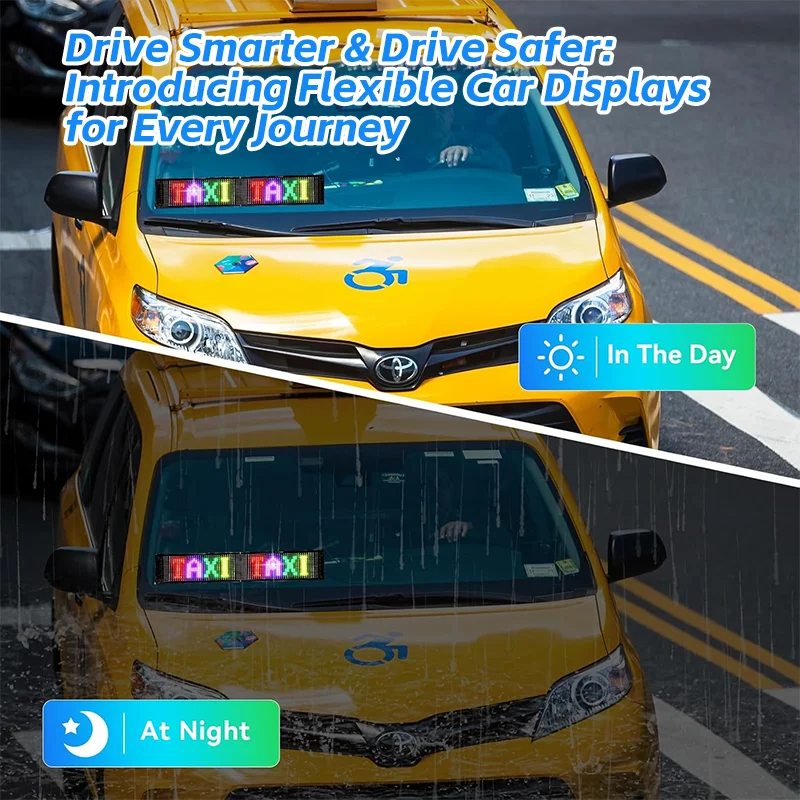 Programmable Flexible LED Displays for Car RGB Advertising Messages Running Eyes Animations Showing Soft LED Display Car Sign