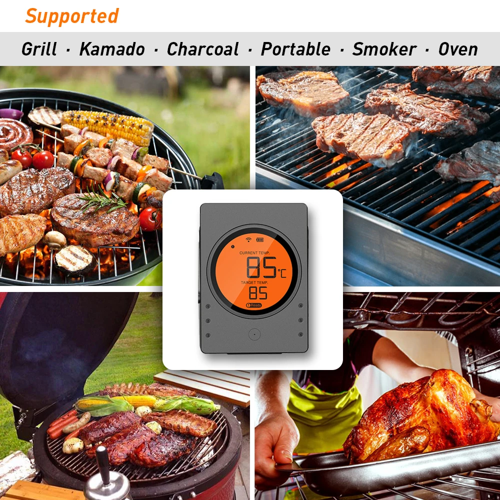 Hypersynes New High Digital Temperature Gauge BBQ Thermometer With Clock  Pro1
