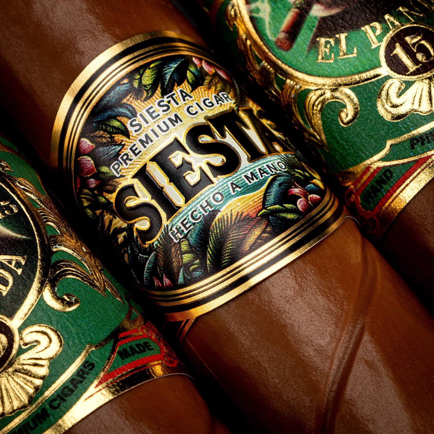 Profession Customized Logo Gold Foil  Packaging Cigar Band Label Green Sticker Custom Cigar Bands Ring Labels For Cigar