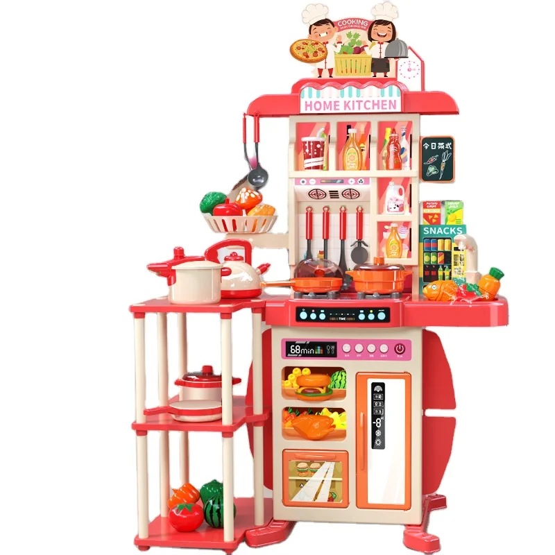 Simulation Spray Disinfection Cupboard Kitchen Play House Toy Set With Light Sound