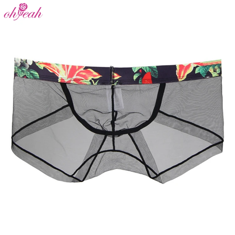 
Dropshipping fast delivery private label male transparent boxer shorts for man 