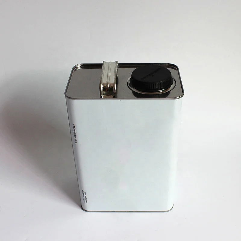 Customized 1 Gallon F-style Square Metal Container Paint Tin Can with Large Pounching for Water Based Chemical
