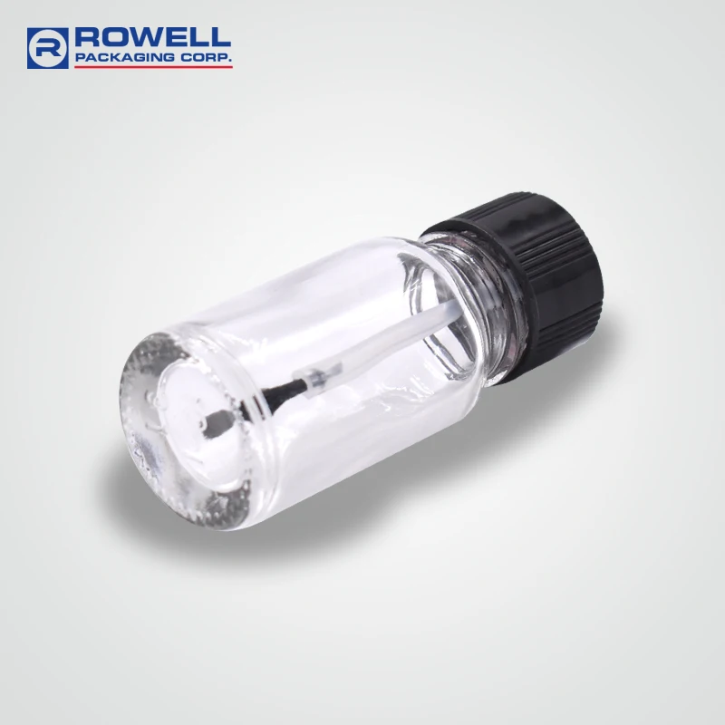 Solid Color Cylinder Glass Empty Nail Polish Bottle Wholesale with Cap