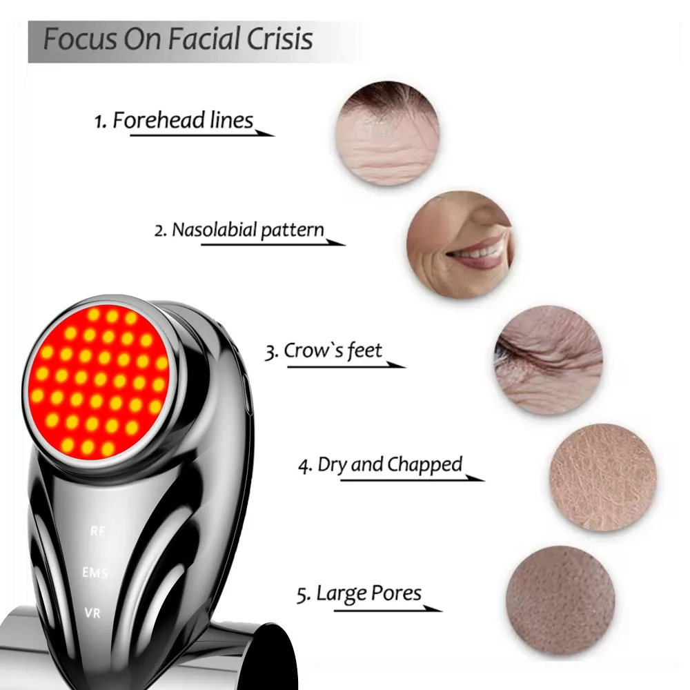 High quality rf 3-in-1 face slimming Red light Eye Beauty Device Personal skincare Radio Frequency Face Lift Machine