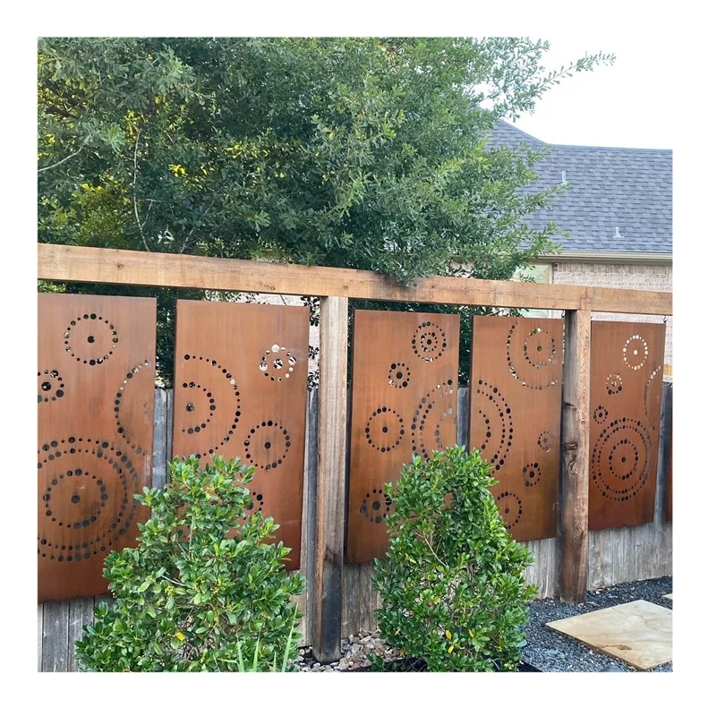 Factory customized garden privacy screen Outdoor Laser Cut outdoor rust screens