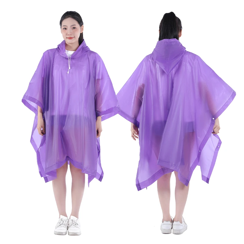 Custom logo Adult Square raincoat 100% waterproof reusable biodegradable eva rain poncho
