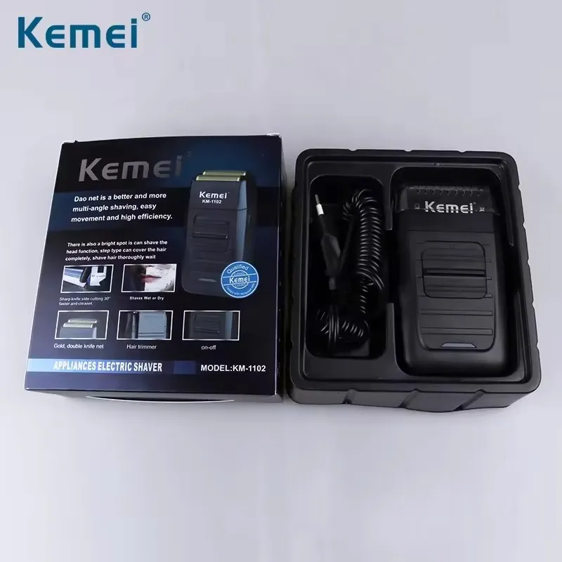 KM Manufacturer Waterproof Cordless USB Rechargeable Electric Hair Trimmer Set Km-1102 Professional Barbers Clippers