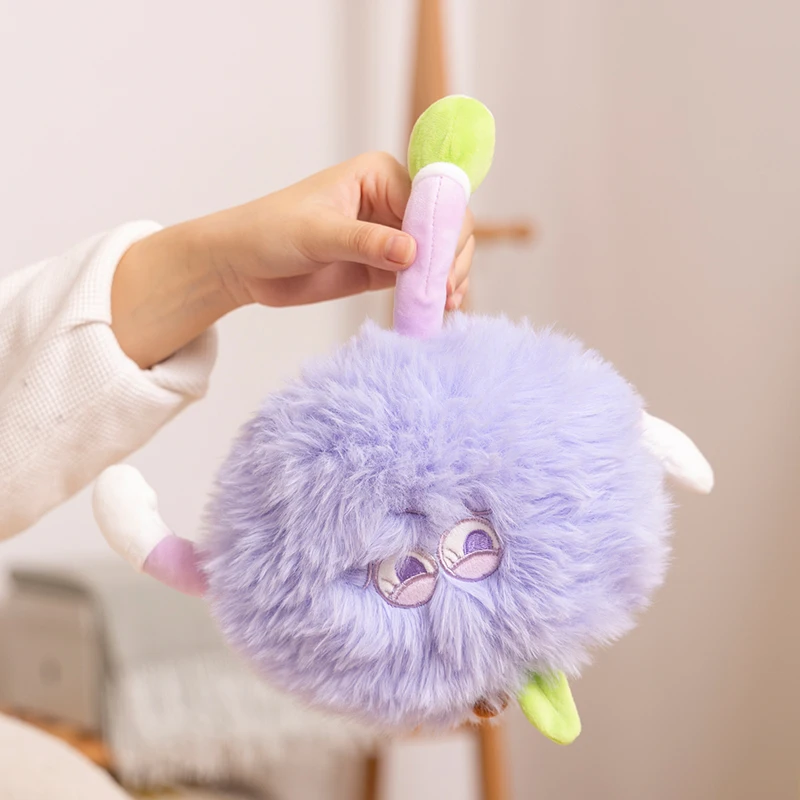 25CM Kawaii Custom Fruit Plushie Pear MangoStean Peach Stuffed Soft Figure Stand Plush Toy for Kids