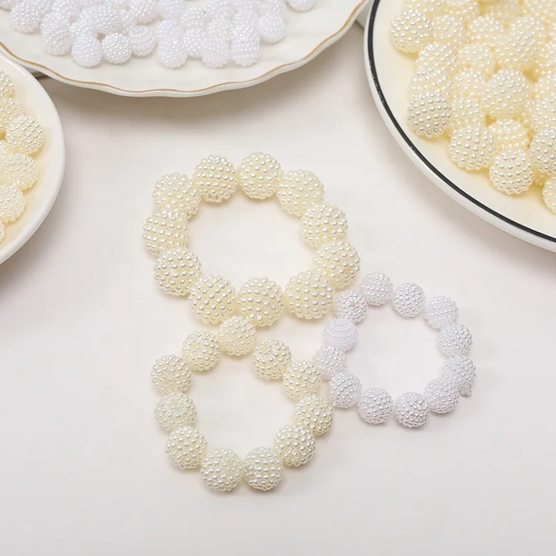 Оптовая продажа красочные круглые бусины Waxberry из АБС-пластика с жемчугом для маркировки ювелирных