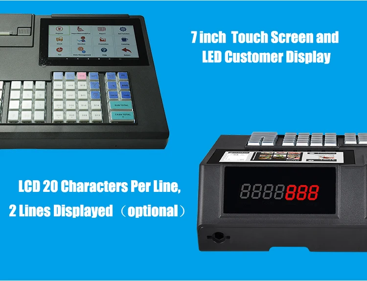 Android 11 All in one POS 48-key Keyboard POS Systems with auto-cutter 80mm thermal printer HCC-A1170