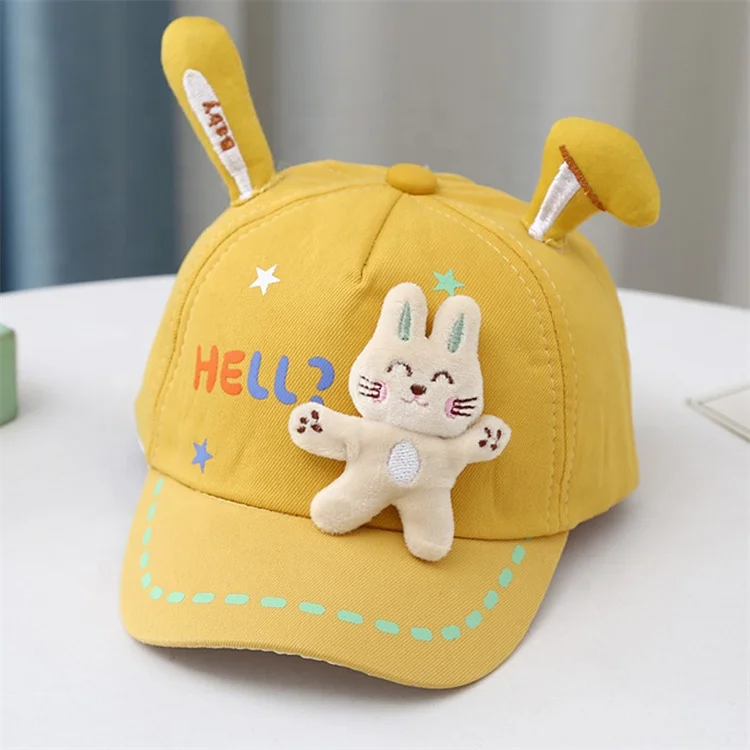 Spring and Autumn 6-24 Months Boys and Girls HELLO Rabbit Doll Duck Hat Baseball Hat Sun Protection Hat