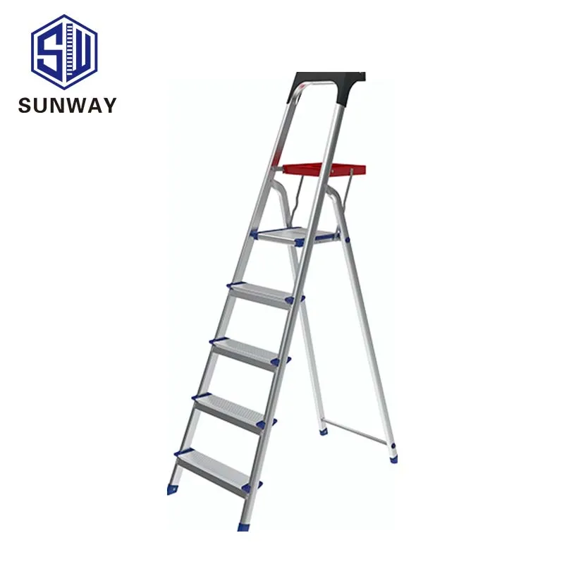 High Quality Handrail Foldable Aluminum Ladder 5 Steps Household Ladder For Garden