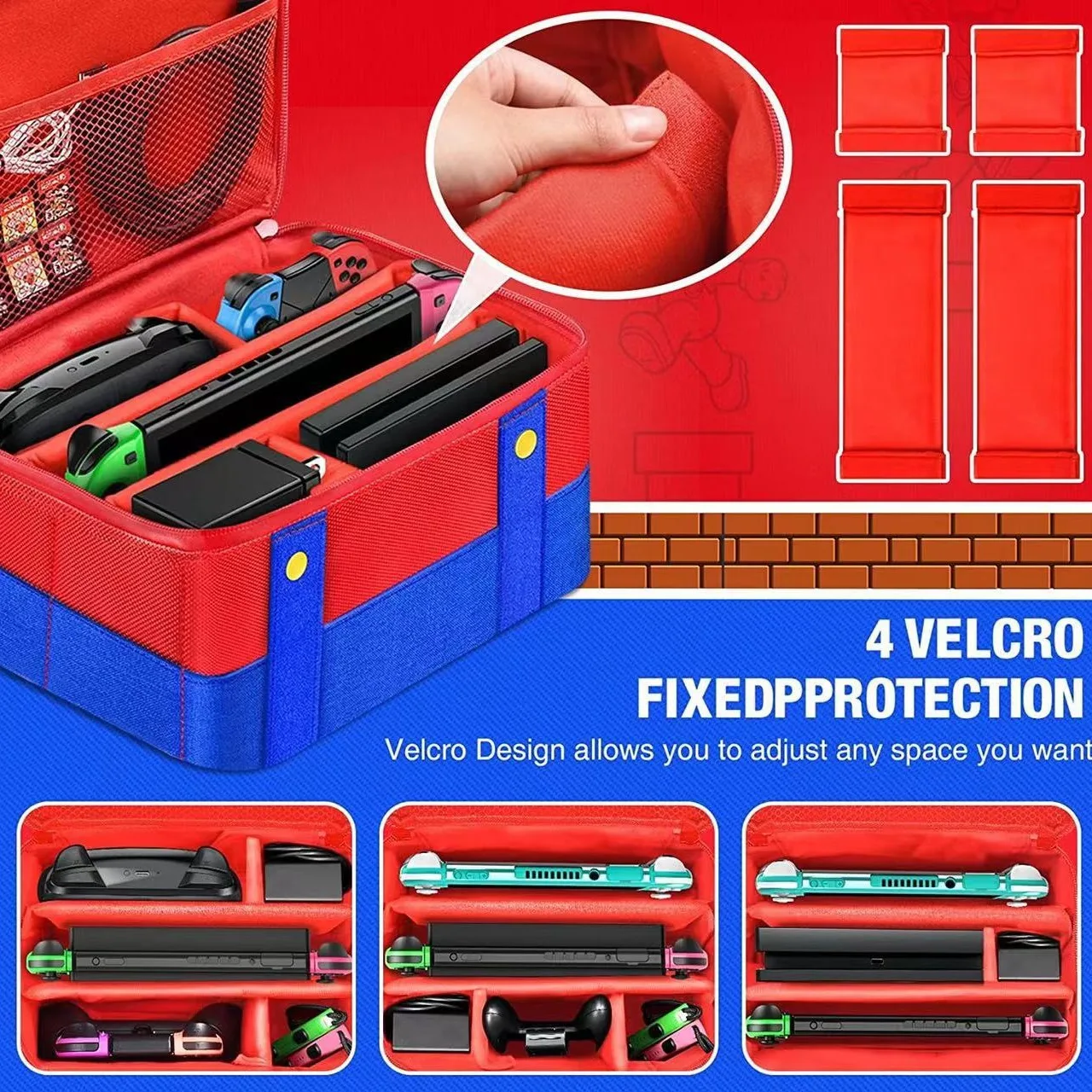 Waterproof Large capacity game console bag game accessories storage bag Mario switch NS protection bag