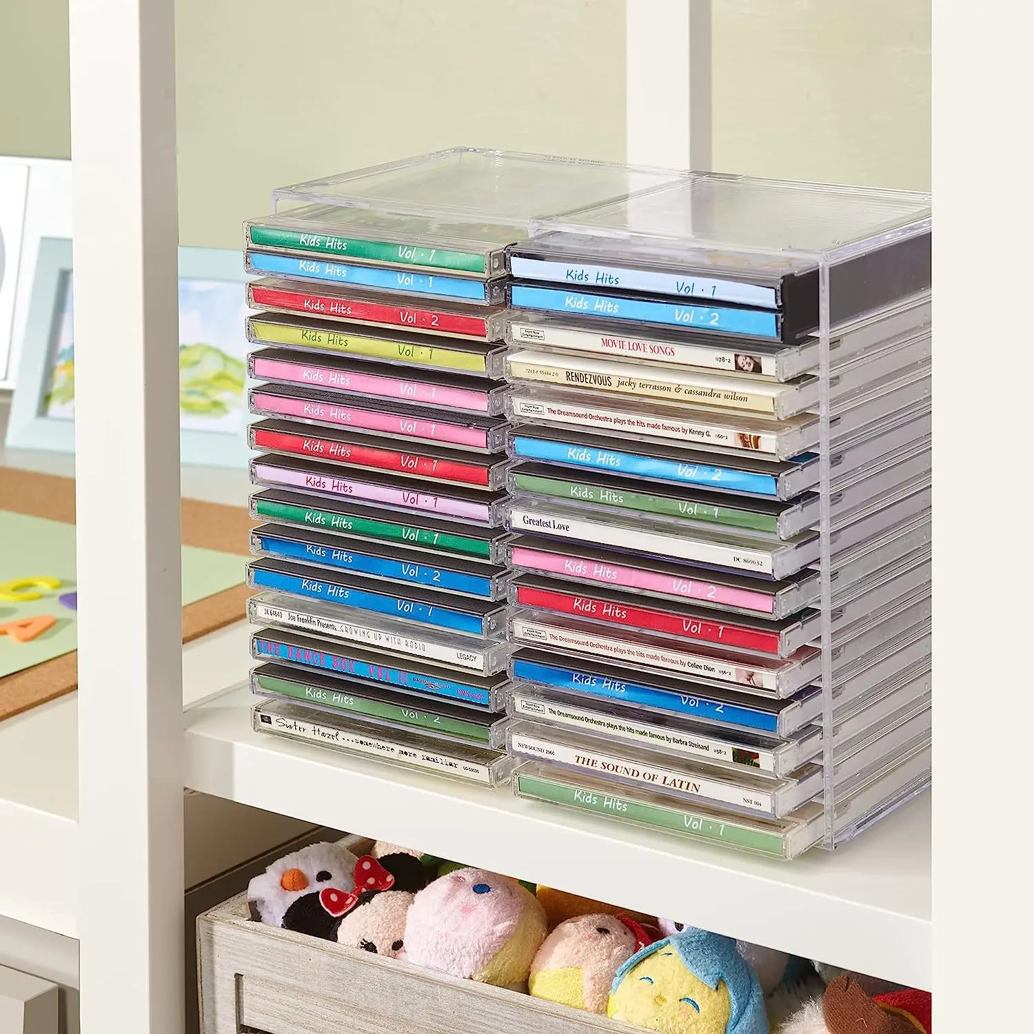 Customized Acrylic Wholesale Transparent and Convenient Stackable for Home Collection Acrylic CD Storage Display Rack