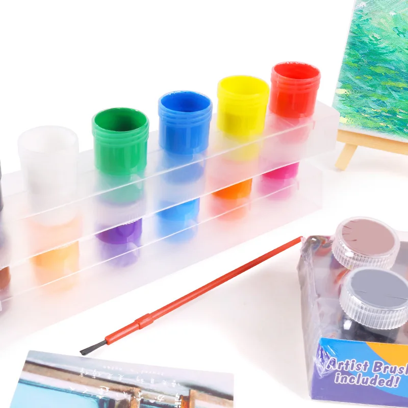 Hot selling high quality acrylic color paint pot strips art 12 colors acrylic paint set for artists