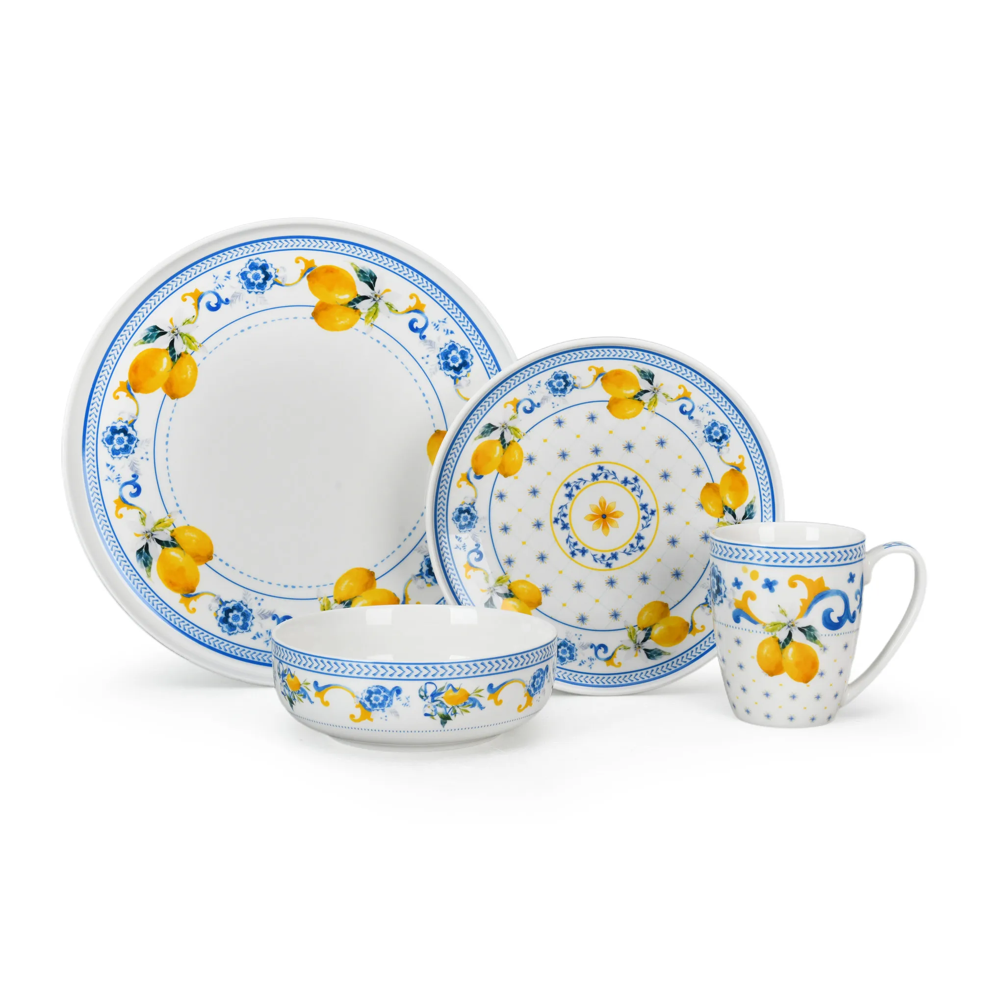 Steak Salad Fruit Food Dessert Creative Home Kitchen Gift Bowl Cup Mug Tableware Lemon Decal Ceramic Plate Dinnerware Dishes Set