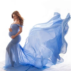 MASANON Wholesale Sexy Off Shoulder Maternity Photo Shoot Dress Pregnant Women Maxi Dresses Maternity Photoshoot Dress