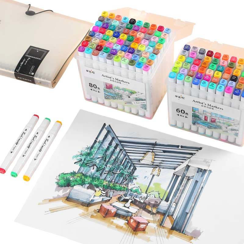 
Permanent Ink Drawing Sketching Art Fabric Dual Tip Markers Pen for kids 