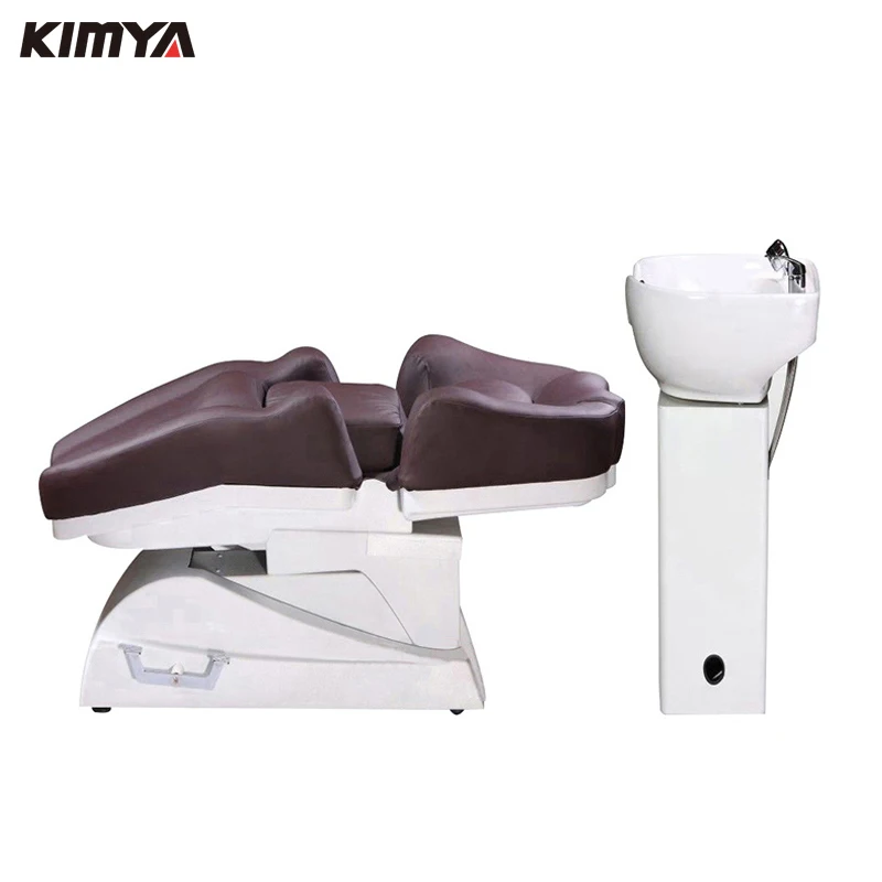 Factory wholesale salon furniture comfortable adjustable electric lifting washing hair bed