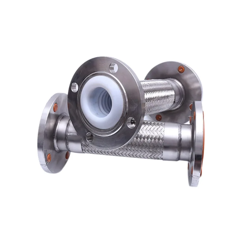304/316 Stainless Steel Flexible Braided Metal Weld Hose With Round Flange Connection Oem Customizable