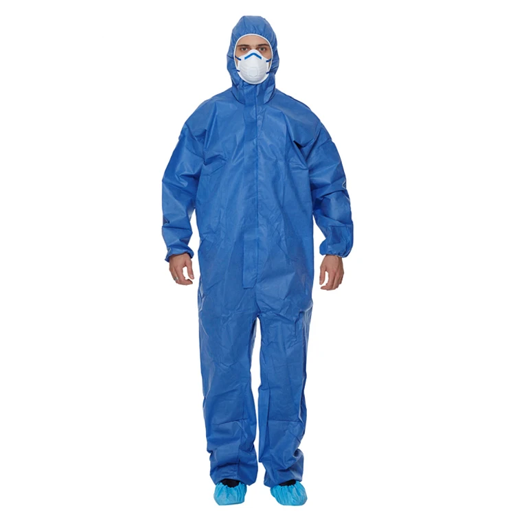 SMS 55g Flame Retardant Coverall Type 5/6 disposable coverall EN 14116 standard chemical coveralls