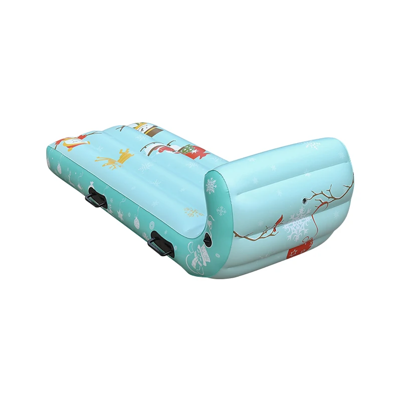 The factory developed 6 PVC inflatable skis single double people two curved ski mat inflatable snow tube snow sled