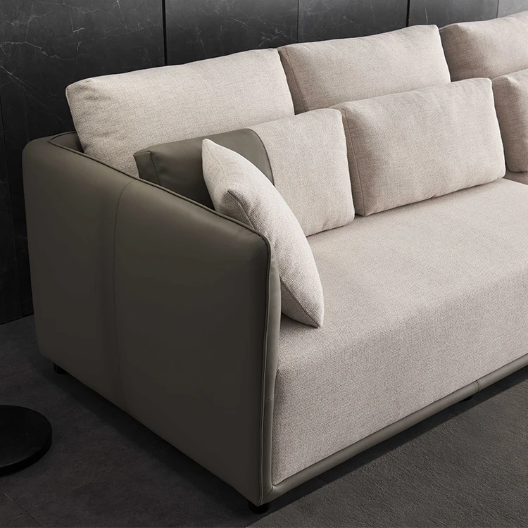 MOQ 1 Set Living Room Furniture Sofas L Shape Customized Sectional Fabric Couches Sofa Set On Sale