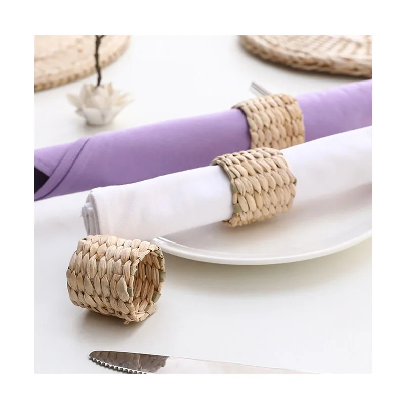 Handmade Natural Woven Christmas Wedding Napkin Ring Holders for table decoration sale by bulk