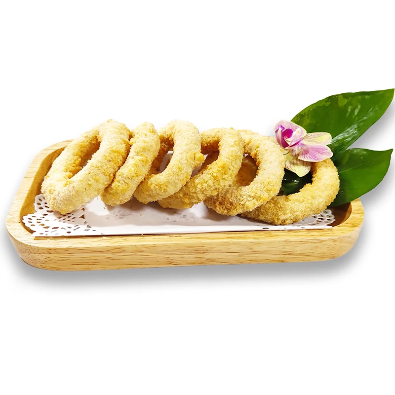 
Frozen seafood blanched squid rings breaded calamary flower ring squid key ring in Japan 