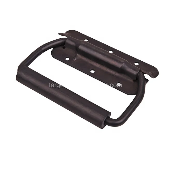 Hardware Tool Box Case Black Spring Loaded Surface Mount Chest Handle with Rubber Grip