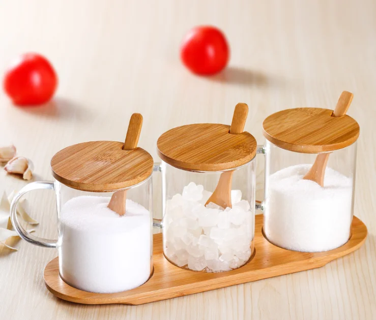 OEM manufacture clear high borosilicate glass canister with stainless steel lid glass jar