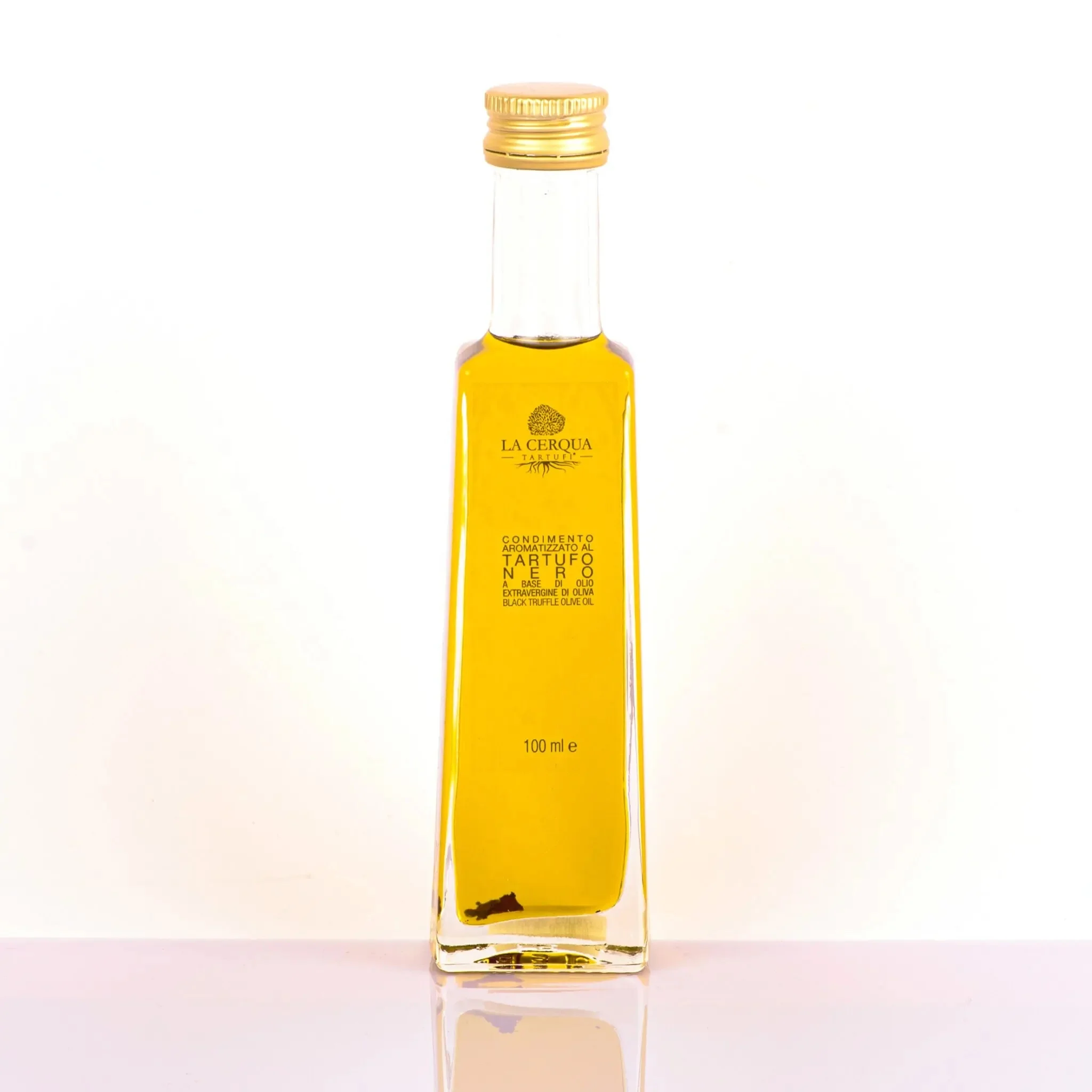 Italian Luxury Quality Extravirgine Olive Oil Infused with Black Truffles Pieces Cold Pressed Truffle Flavored Olive Olive Oil