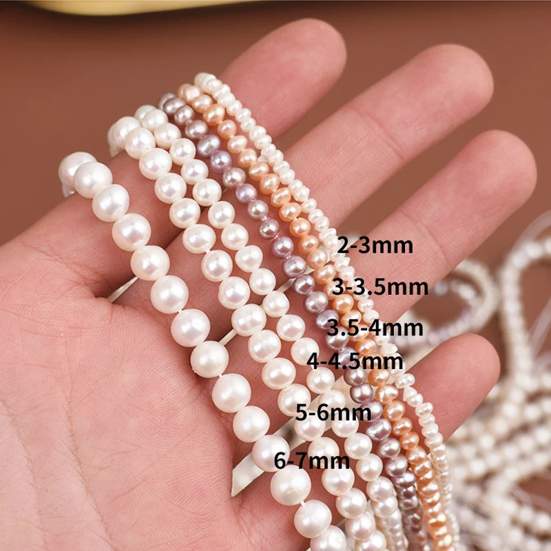 2024 High Quality Handmade 8mm Freshwater White Loose Shell Pearls for Jewelry Making Pink Color Imitation Pearl 5-6mm Size