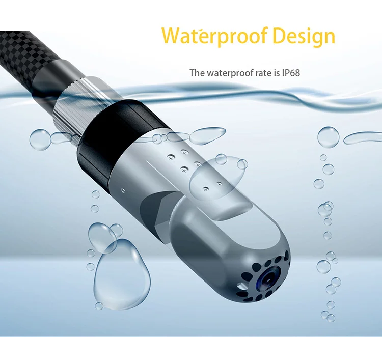 4K HD IP68 360 Degree Rotating Dual Camera with 10.1 inch Touch Screen Monitor 5m Retractable Life Detector