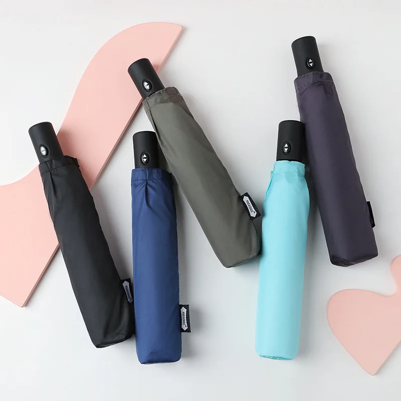 2024 Luxury Folder Umbrellas Windproof and Sun-Proof Promotional Gifts with 3-Folding Automatic Mechanism for Rain Storage