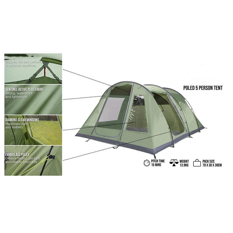 Family Large Folding Tunnel big tent with Rooms for Outdoor living resort tent Camping glamping tent Wholesale