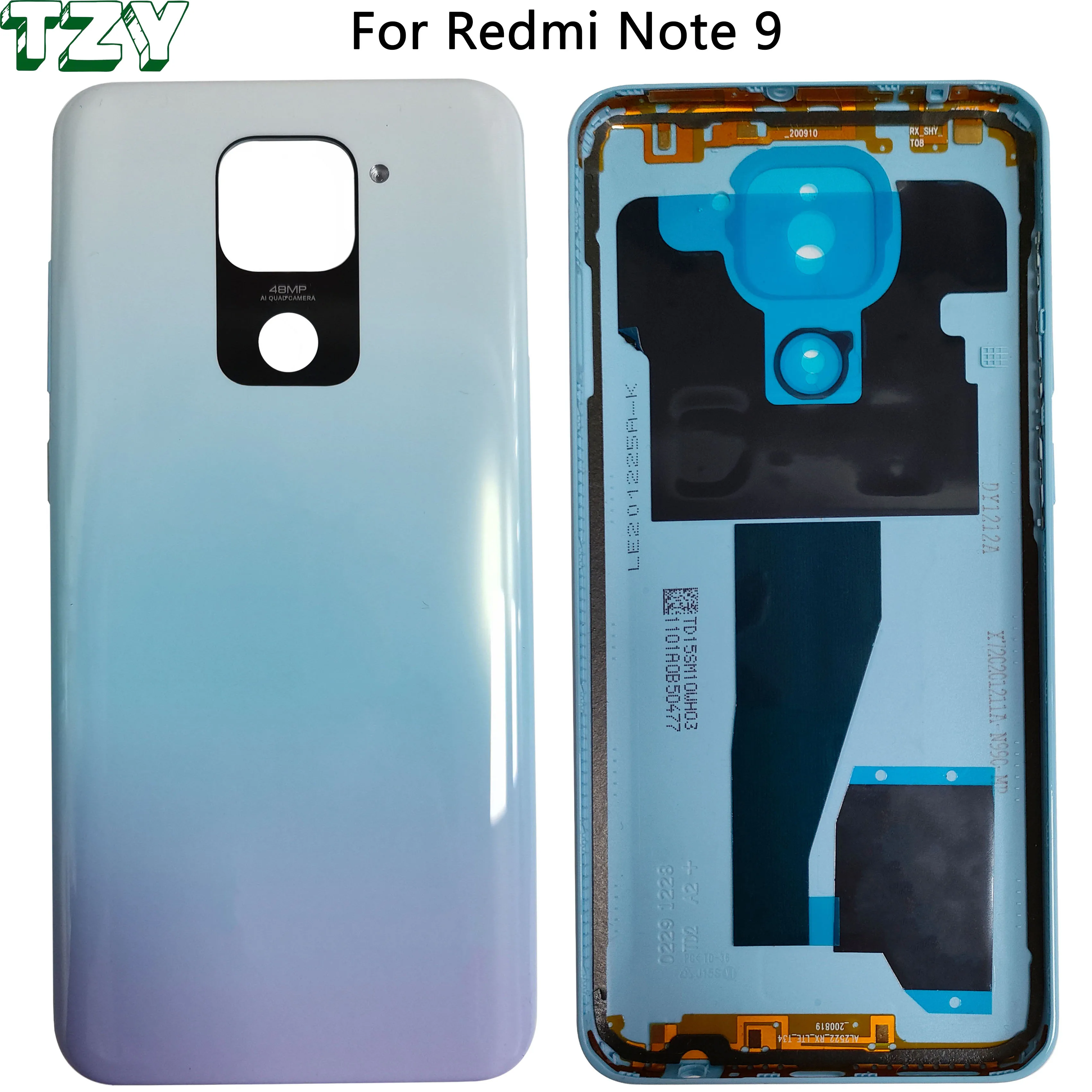 Задняя крышка батарейного отсека телефона для Xiaomi Redmi Note 9, задняя крышка корпуса, запасные части