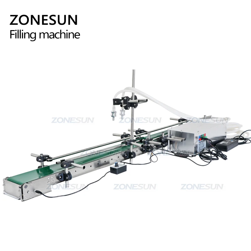 ZONESUN ZS-DPYT200L Double Head Diaphragm Pump Semi Automatic Milk Juice Small Bottles Liquid Filling Machine