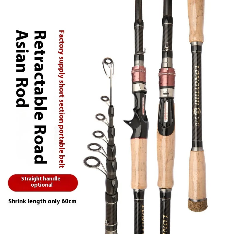 1.8m-3.6m Ultra-Light Telescopic Carbon Fiber Reel Set Cork Handle Fast Fishing Rod Bass River Lake Stream Spinning