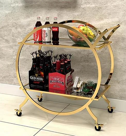 Tempered clear black tea glass gold silver wine food catering drinks Hot Selling China Vintage Hotel Trolley Luggage Cart