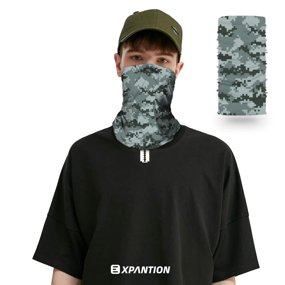 EXP New Style Soft 100% Polyester Custom Logo Men Camo Buffs Neck Bandanas